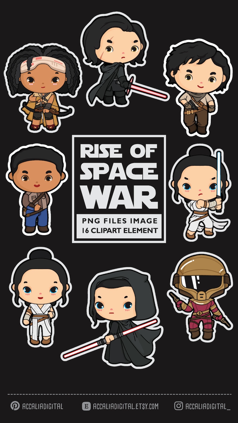Space wars Clip art Bundle 2, cute mando clipart, space character cartoon, Space character party, space clipart image 4