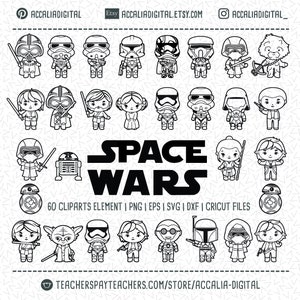 Space wars svg bundle, Space Wars cut file, space character cartoon, space war vector, space war silhouette -  Christmas clipart