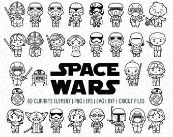 Guerras espaciales svg bundle, Space Wars cut file, space character cartoon, space war vector, space war silhouette - Christmas clipart