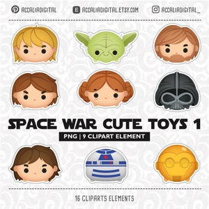 Space Wars speelgoed speelgoed Set 1, Space Wars sticker, ruimtekarakter cartoon, ruimtefeest, ruimteoorlog cupcake toppers - charisma&#39;s clipart