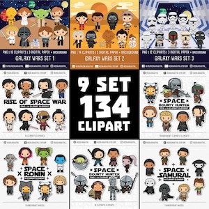 134 Space wars Clip art, Limited Space Wars Bundle, space character cartoon, Space wars party, space clipart, star battle invitation