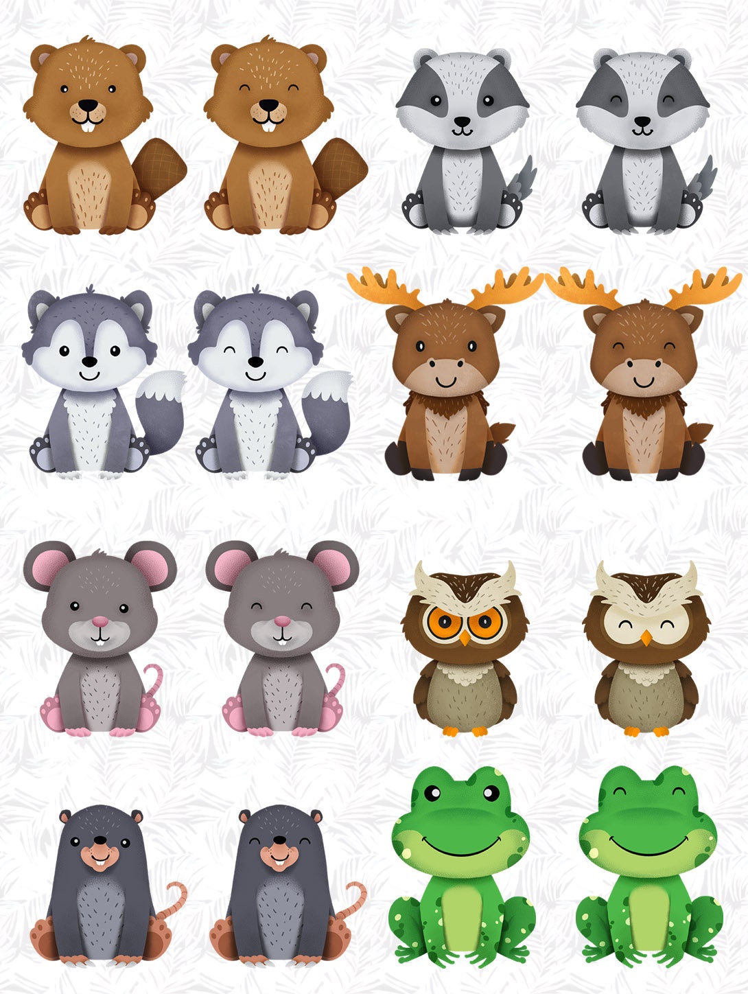 Woodland Animals Clipart Bundle Baby Buddies Woodland Etsy