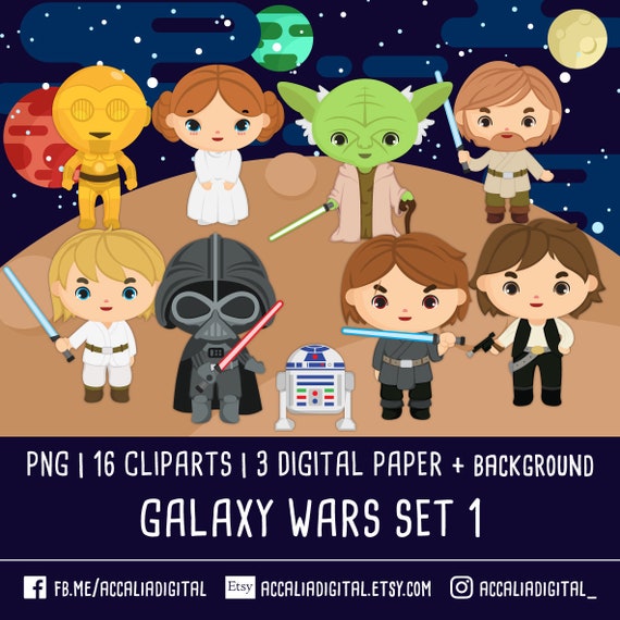 Space Wars Digital Clip Art Space Wars Clipart Instant -  Denmark