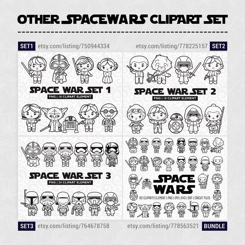 Space wars svg, Space Wars cut file, space character cartoon, space sticker, space war vector, space war silhouette Christmas clipart image 3