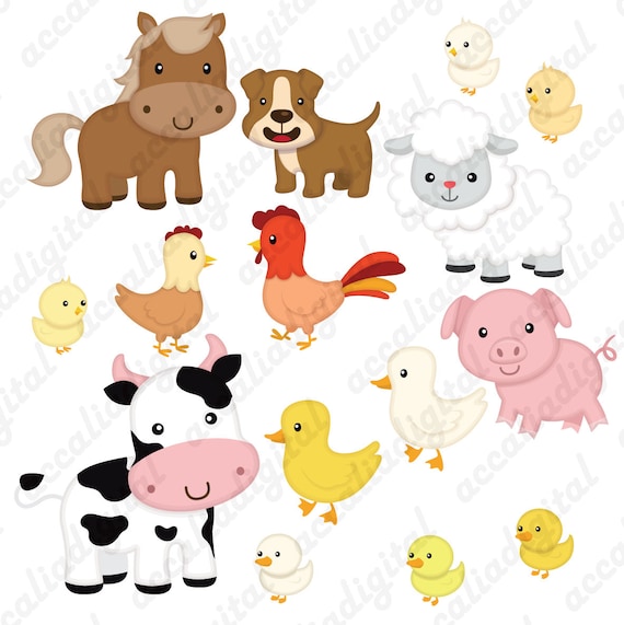 Farm Animal Clip Art, Animal Friends Sticker, Animal Buddy, Animal Friends  Clipart, Cute Animal, Instant Download PNG, Mothers Day - Etsy Sweden