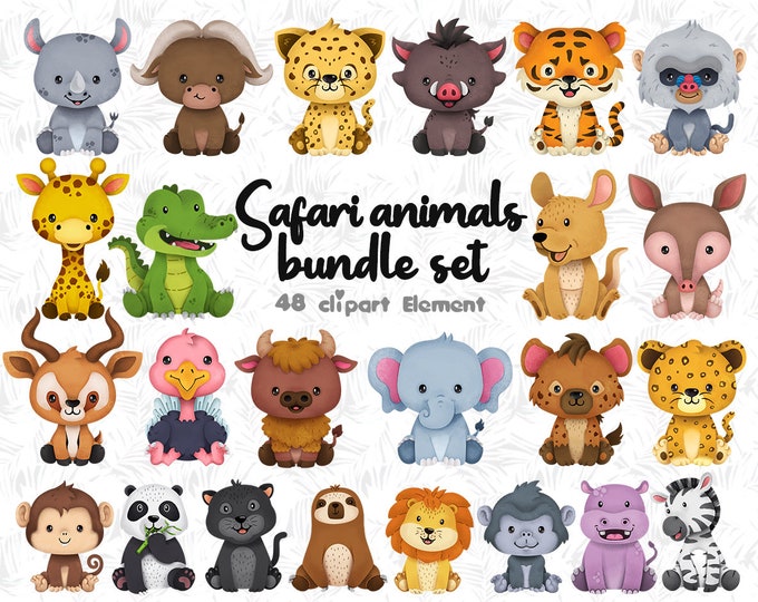 Safari Animals Outline SVG Cut File Cricut Silhouette Cute African ...