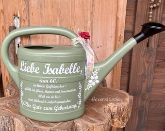 Annaffiatoio, giardino, regalo, compleanno, anniversario, decorazione, 5 L, decorazioni da giardino, annaffiatoio personalizzato, ornamento da giardino, festa della mamma