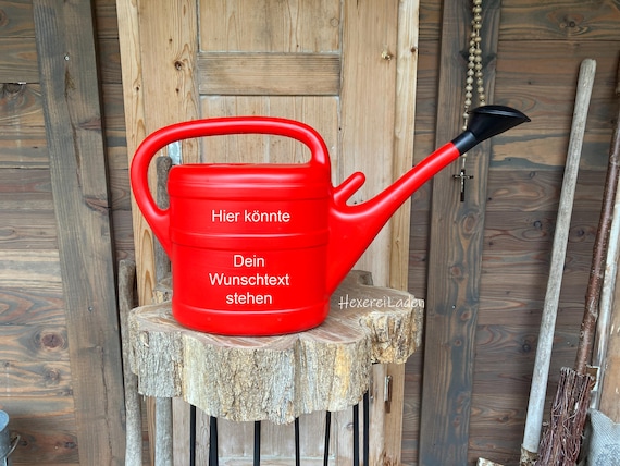 Personalisierte Gießkanne 10 L, eigener Spruch oder Text, Geschenk für Garten & Balkon, mit Wunschtext, Individuelles Gartengeschenk, Deko