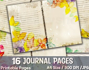 Fall, Autumn, Leaves, Junk Journal, Pages, Paper, Digital, Scrapbook, Vintage, Ephemera, Printable, Bundle, Junk Journal Pages, Journal Kit