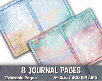 Colored, Junk Journal Pages, Blank Journal Pages, Journal Papers, Printable Journal, Blank journal Paper, Texture Paper, Book, Vintage, DIY