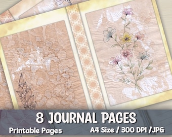 Printable Vintage Paper, Junk Journal Printable, Digital Ephemera, Printable Journal Kit, Scrapbooking Paper, Junk Journal Paper, Pages