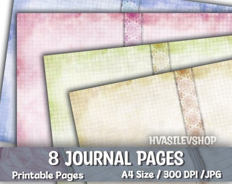 Papier à imprimer, Papier quadrillé, Papier quadrillé, Pages de journal indésirable, Papier quadrillé, Kit de créations créatives, Vieux papier, Pages de style vintage, Téléchargement, Bricolage