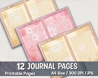 Elegant Daisy Junk Journal Kit, Junk Journal Pages, Vintage, Paper, Lined, Ephemera, Digital, Daisies, Printable, Download, Flower, Floral