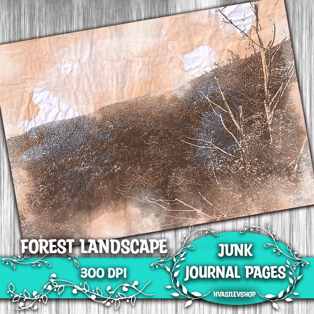 Forest Landscape Junk Journal Pages Printable Woodland Digital - Etsy
