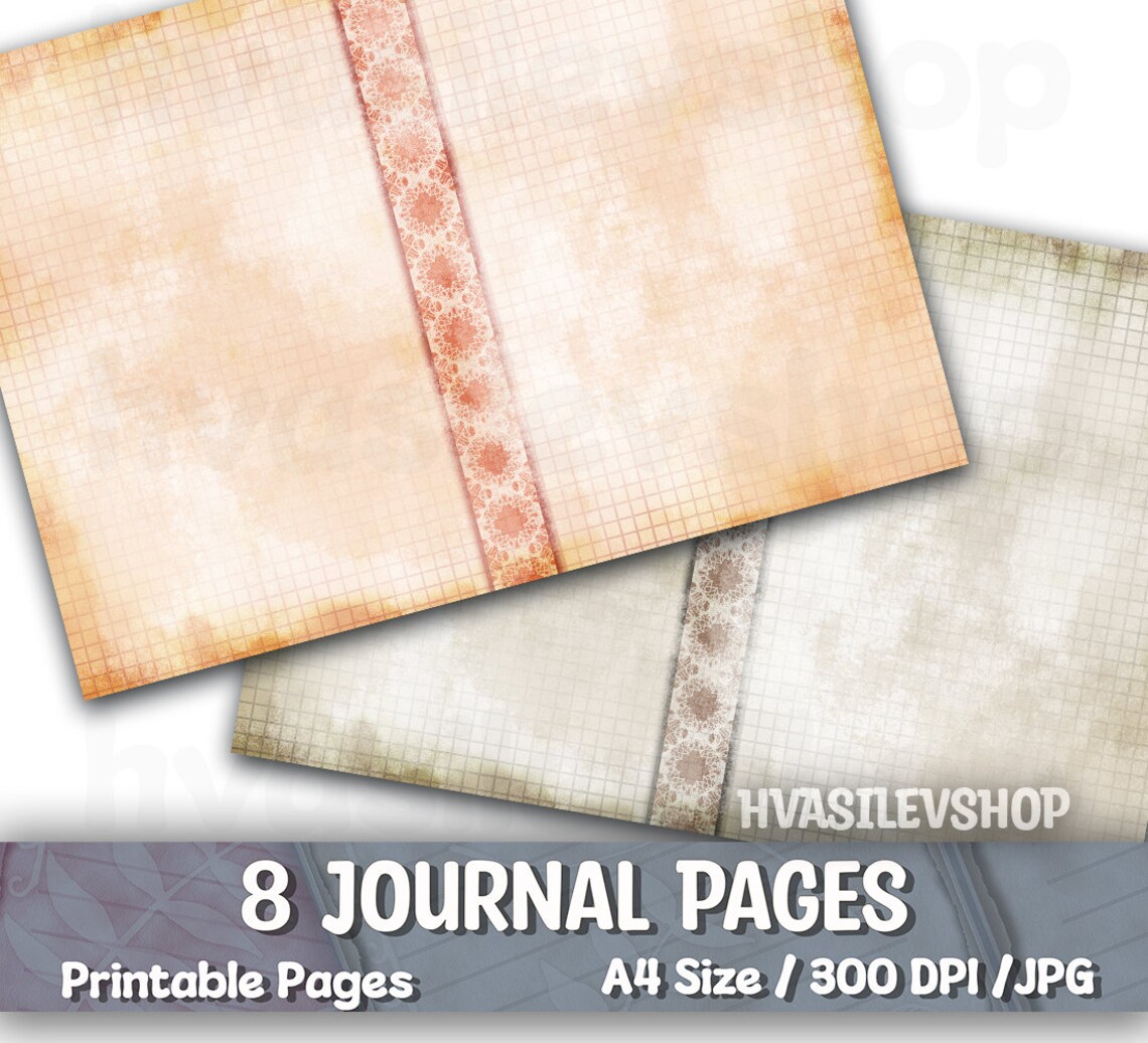 Printable Paper, Graph Journal Paper, Note Paper, Junk Journal Pages ...