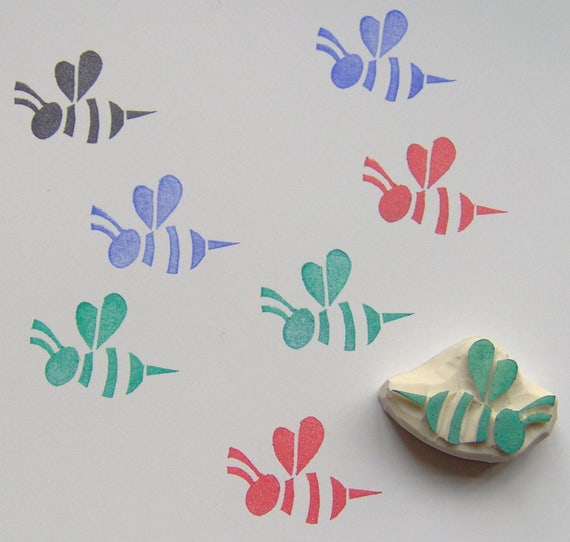 Adressenstempel « BIENE 2 » mit Kissen Imker Honig Insekten Firmenstempel