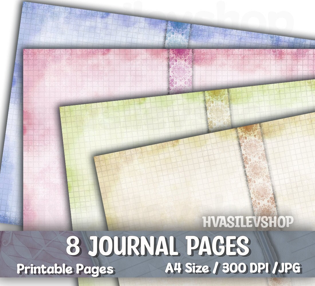 Printable Paper, Graph Journal Paper, Note Paper, Junk Journal Pages ...