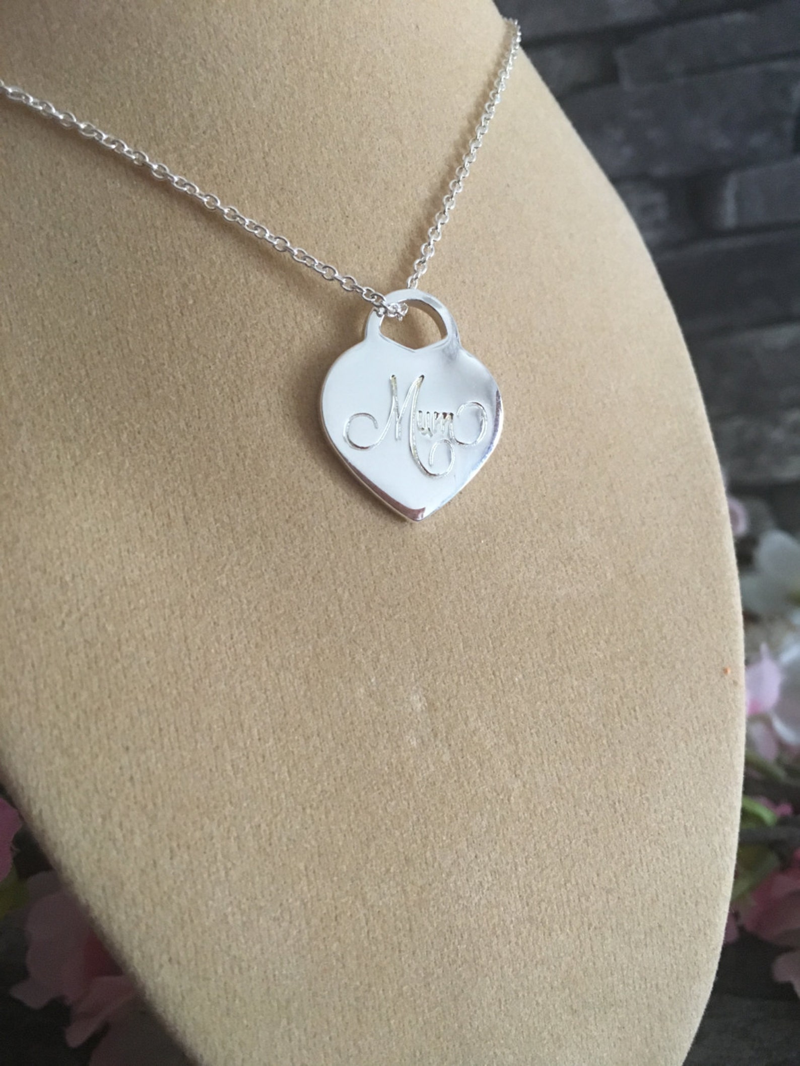 Sterling silver mum necklace Clearance
