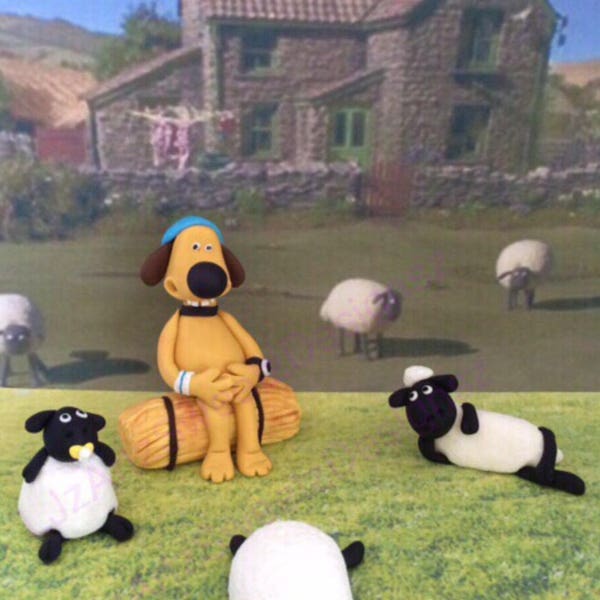 Shaun le mouton personnages Fondant Cake Toppers chien expédition dans le monde
