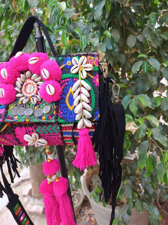 Banjara Bag Sling Bag Tassel Hand Made Patch Work Mirror Work Etsy