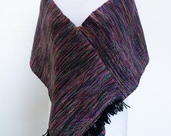 Hand woven scarf, shawl, colorful, wool