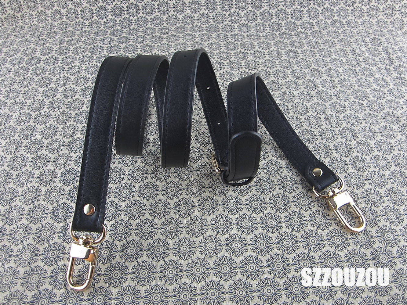 black leather purse strap extender