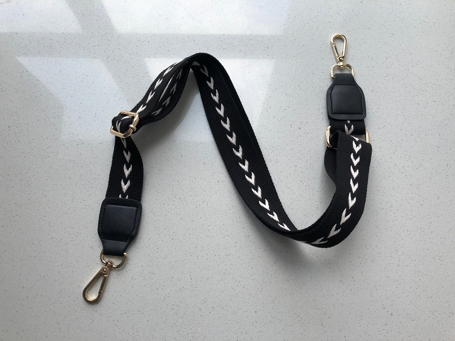 Black and White Adjustable Crossbody Bag Strap Etsy