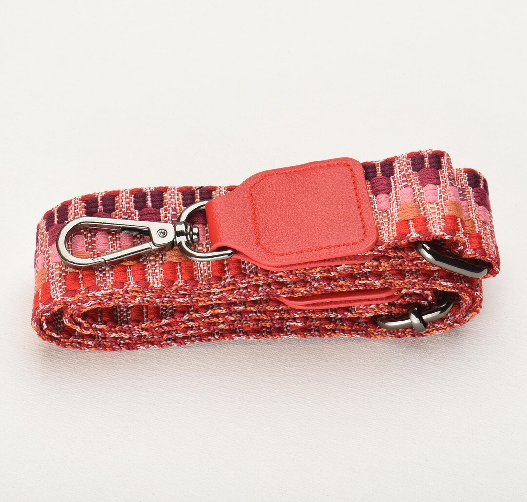 1.5 Inch Wide Red Woven Purse Strap Adjustable Crossbody Bag Strap - Etsy