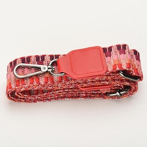 1.5 inch wide Red Woven Purse Strap Adjustable Crossbody Bag Strap
