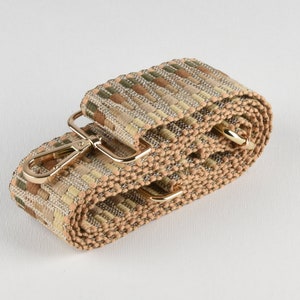 5 cm breiter cremefarbener Kamel gewebter Gurt Verstellbarer Crossbody-Taschengurt