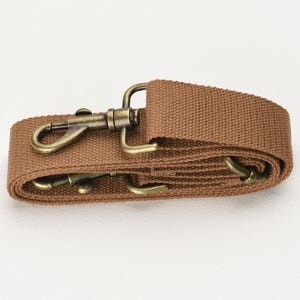 Light Brown Canvas Bag Strap Adjustable Crossbody Purse Strap 1.5&quot; Width