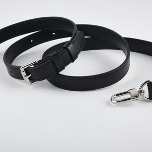 Black Faux Leather Purse Strap, Adjustable Shoulder Bag Strap 19MM Width