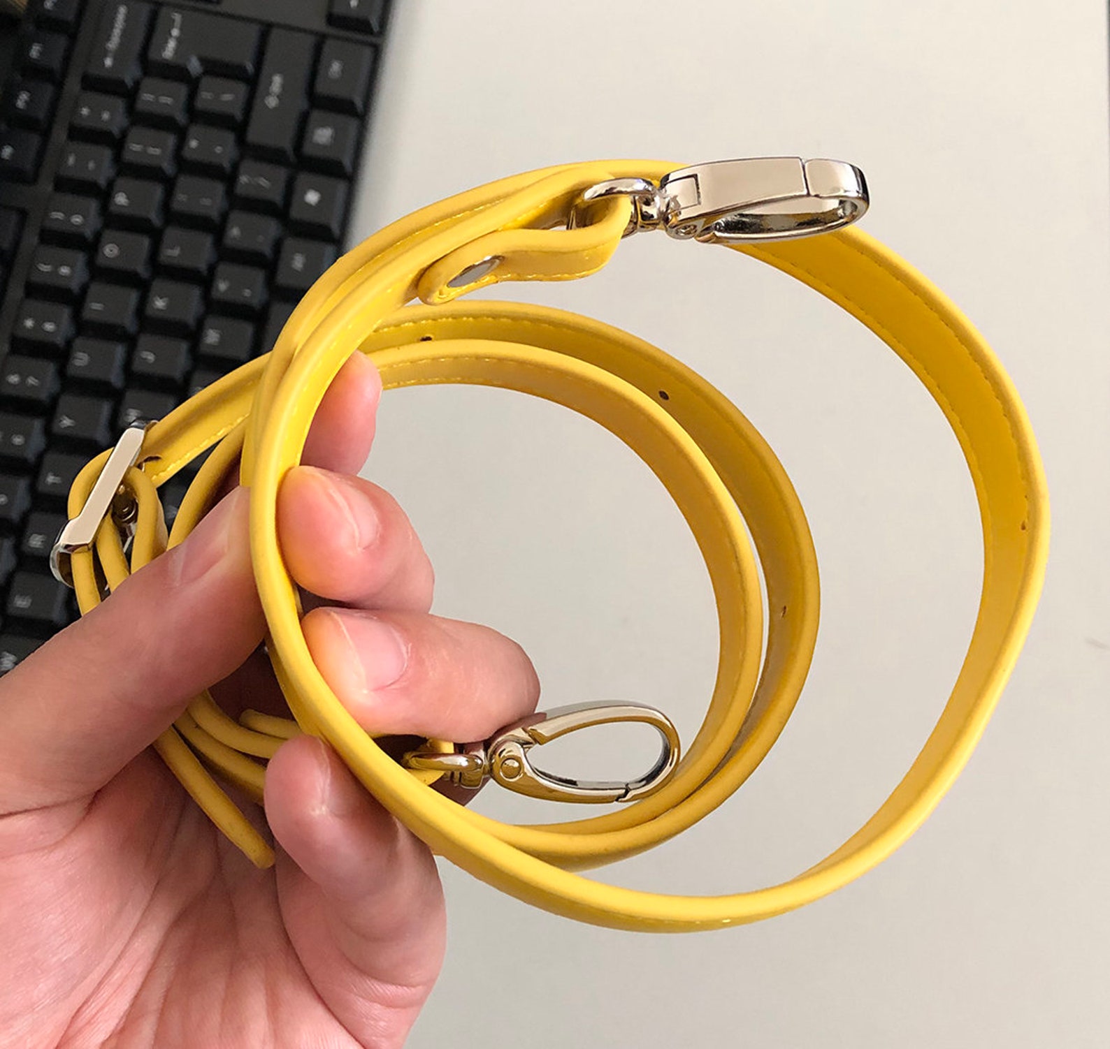 Yellow PU Leather Bag Strap Adjustable Etsy