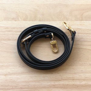 Black Faux Leather Purse Strap, Adjustable Shoulder Bag Strap 12MM Width