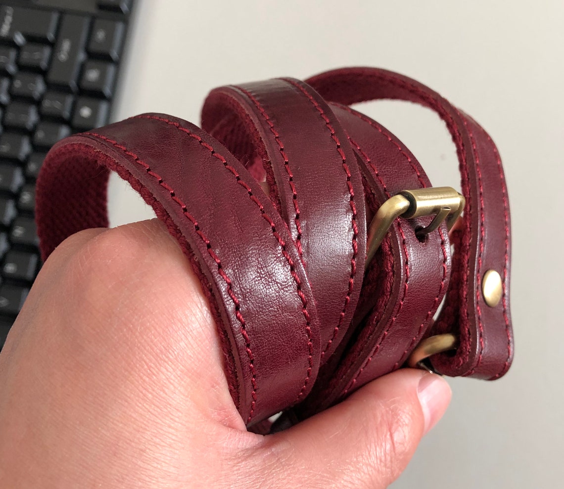 Wine Leather and bing Purse Strap Replacement Etsy Canada