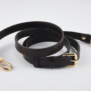 Dark Brown Faux Leather Purse Strap, Adjustable Shoulder Bag Strap 15MM Width