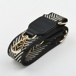 Verstellbarer Crossbody-Taschengurt in Schwarz und Hellgold