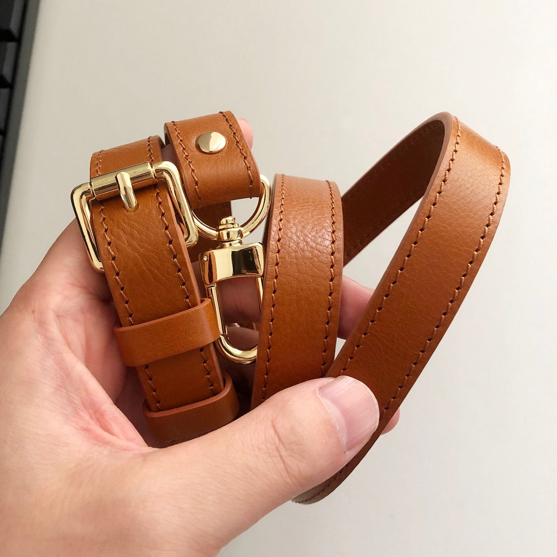 Light Brown Faux Leather Shoulder Bag Strap 19MM Width Etsy