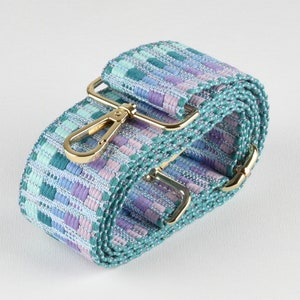 5 cm breiter gewebter blauer, mintfarbener und lila gewebter Riemen