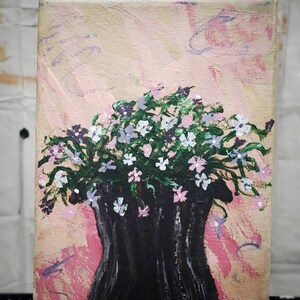 Flores de primavera Pintura acrílica, pequeño arte