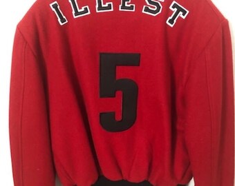 Upcycled, Reworked, Vintage Varsity style patch jacket with back patch
