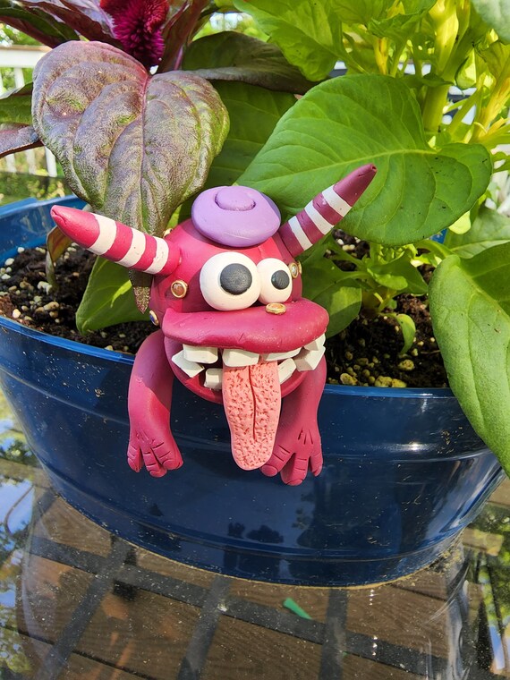 Plant Monster Monster One of a Kind Polymer Clay Hanging Etsy
