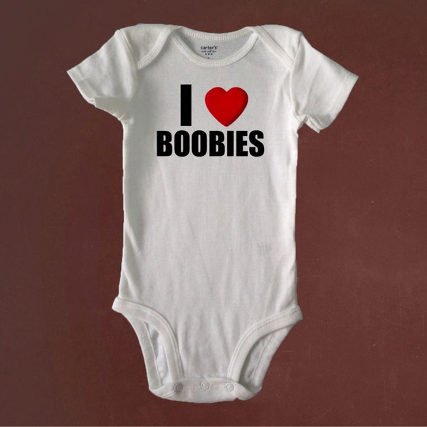 I HEART BOOBIES, Breast Fed Baby, Breast Cancer Awareness, Bodysuit or Toddler Tee, Baby Shower, Birthday, Gift, Beachy Baby Shop