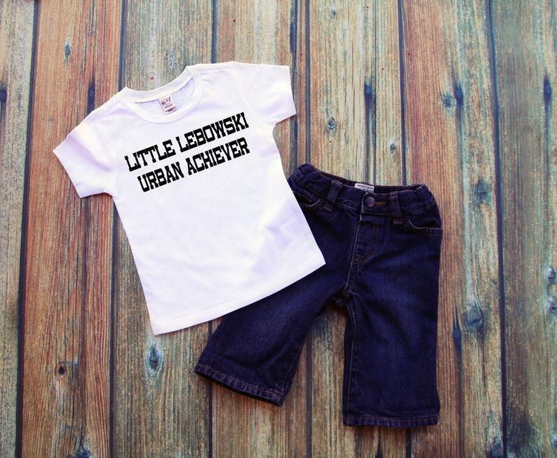 Little LEBOWSKI Urban ACHIEVER, The Big Lebowski, Funny Bodysuit, Bodysuit or Toddler Tee, Baby Shower, Birthday, Gift, Beachy Baby Shop image 1