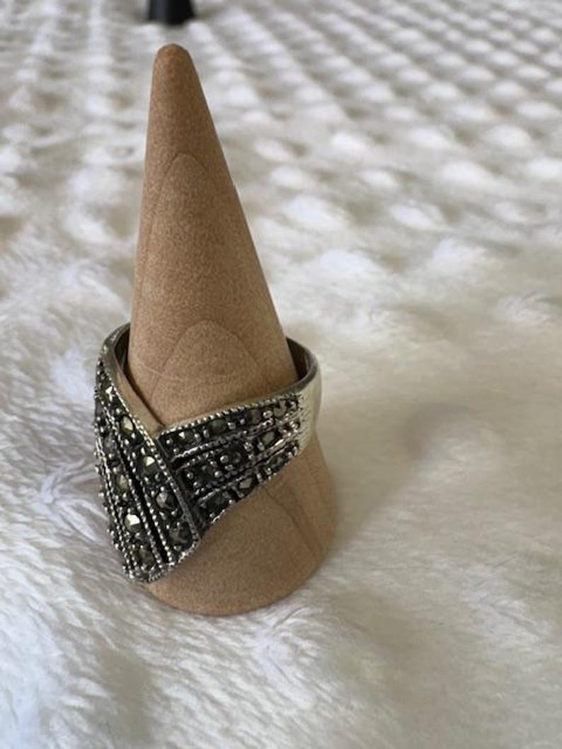 Vintage HAN 925 Sterling Silver & Marcasite Ring SIZE 7 - Etsy