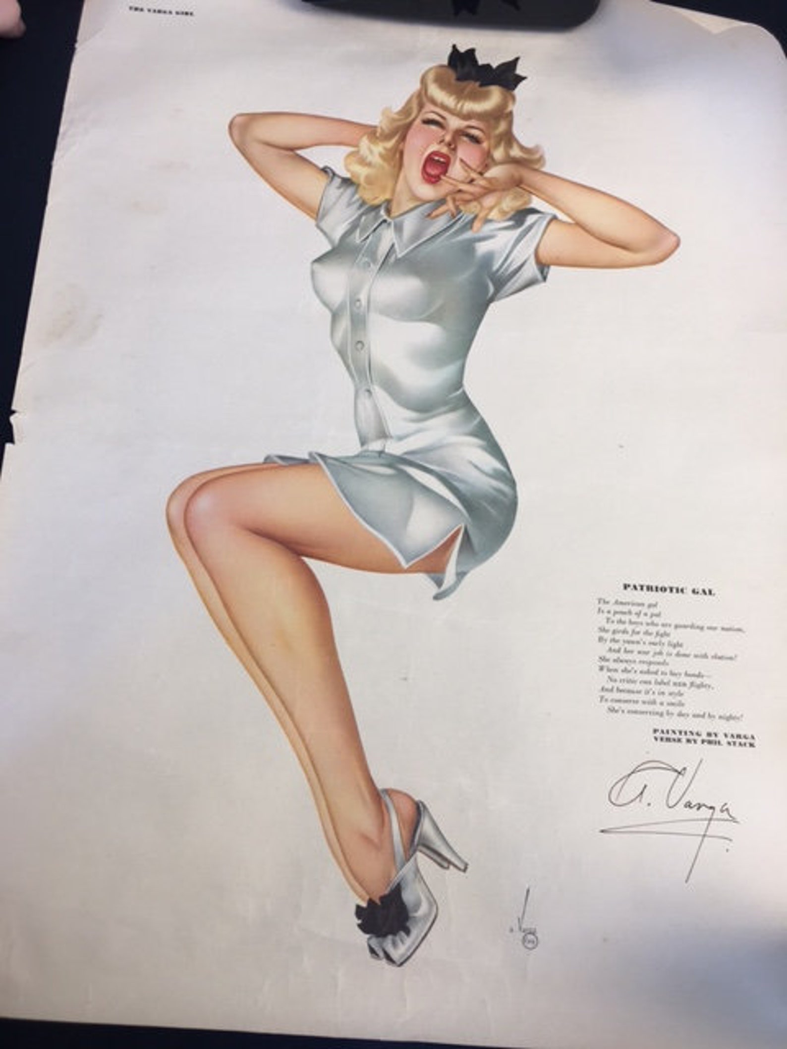 Vintage 1940s Varga Patriotic Gal Pin Up Poster Etsy