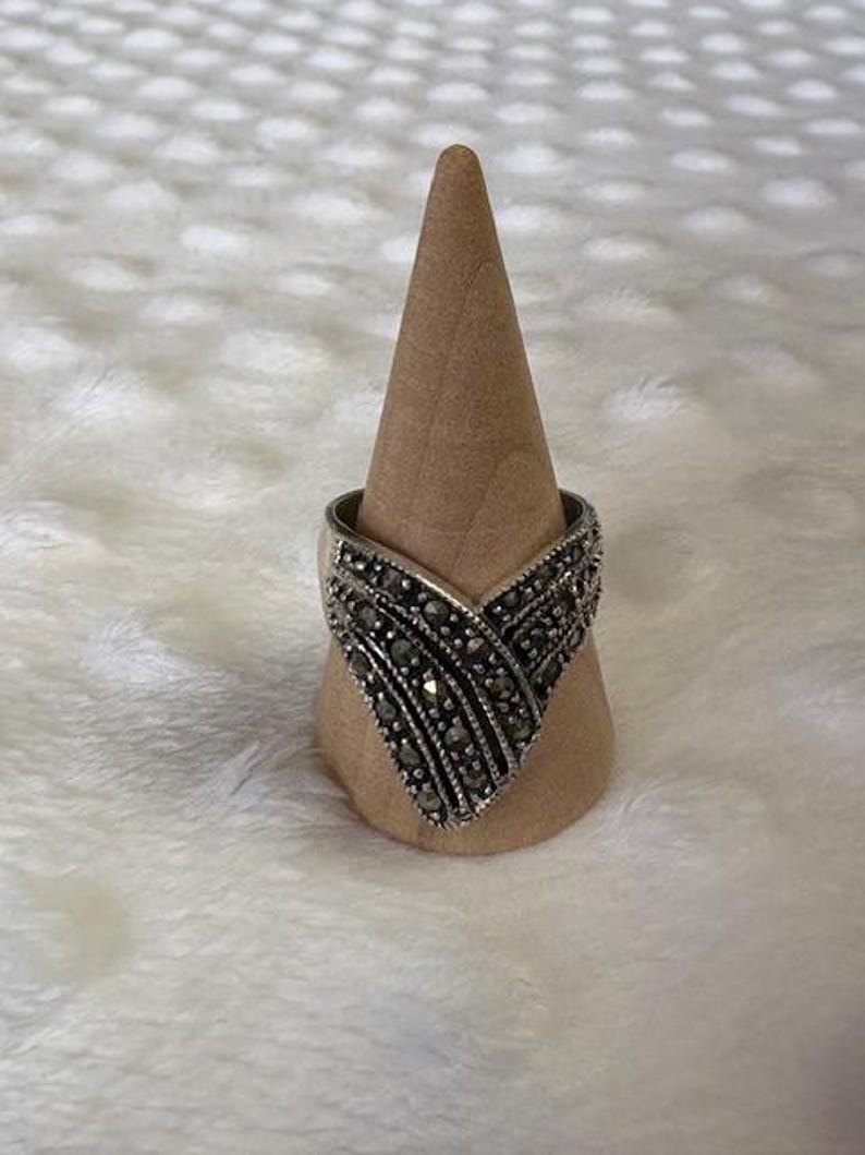Vintage HAN 925 Sterling Silver & Marcasite Ring SIZE 7 - Etsy