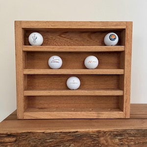 Luxuriöse Golfball-Vitrine aus Holz – Vitrine für 20 Golfbälle – Handgefertigte Vitrine für Sammlungen und signierte Bälle