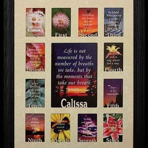 12x16 Centered, Personalized School Year Photo Frame with Name, Kindergarten Through 12th Grade Picture Collage Frame, Custom School Days