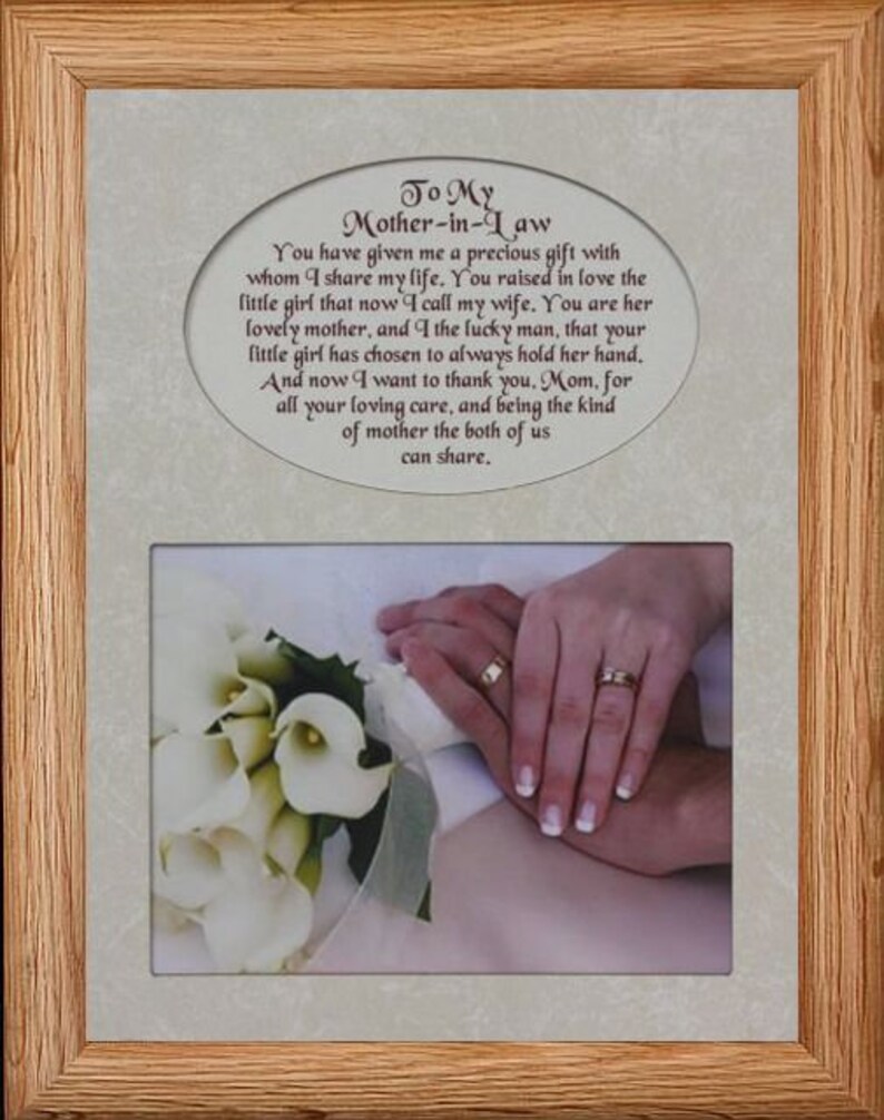 8x10 To My Mother In Law Photo And Poetry Frame Wcream Mat Etsy 